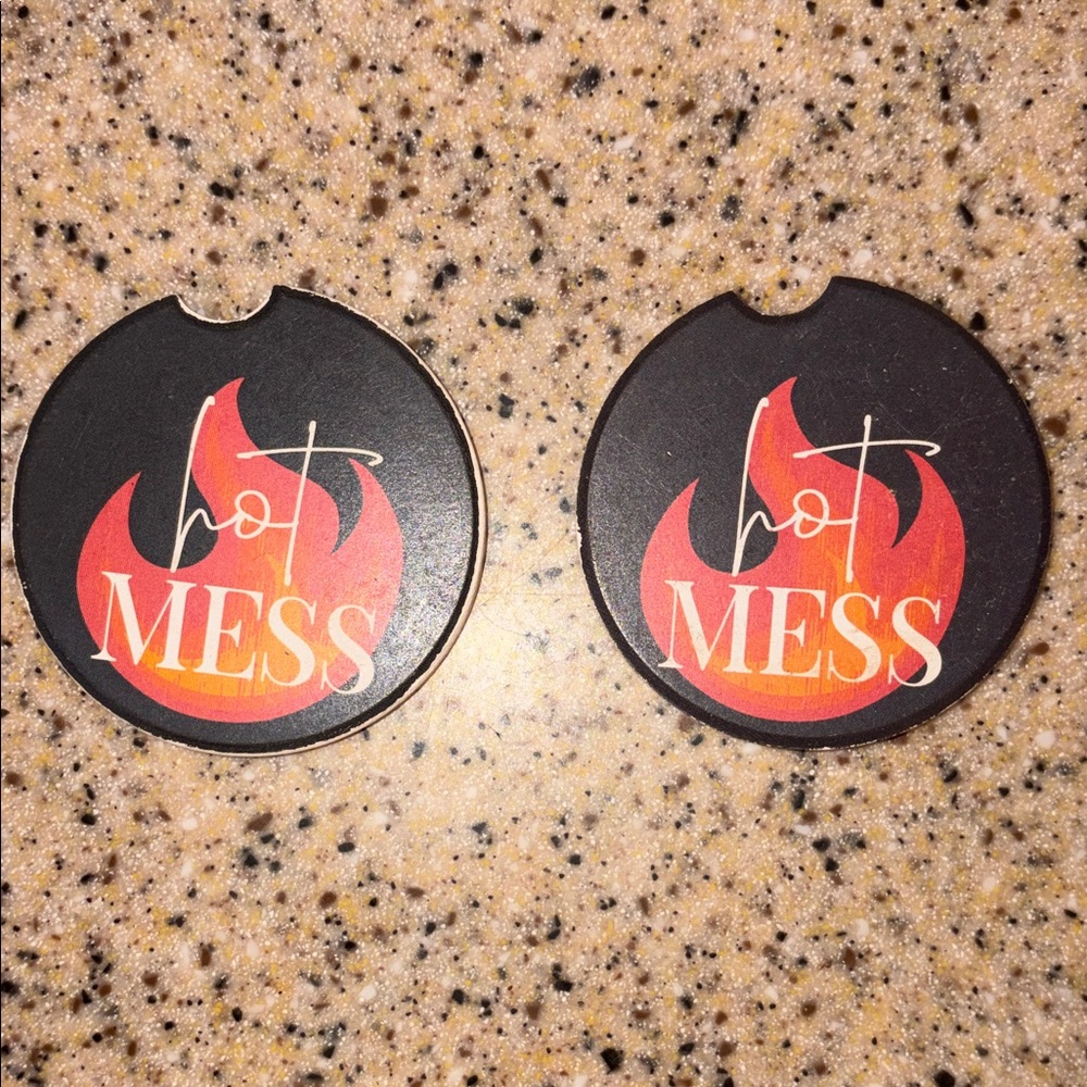 Hot Mess Car Drink Coasters